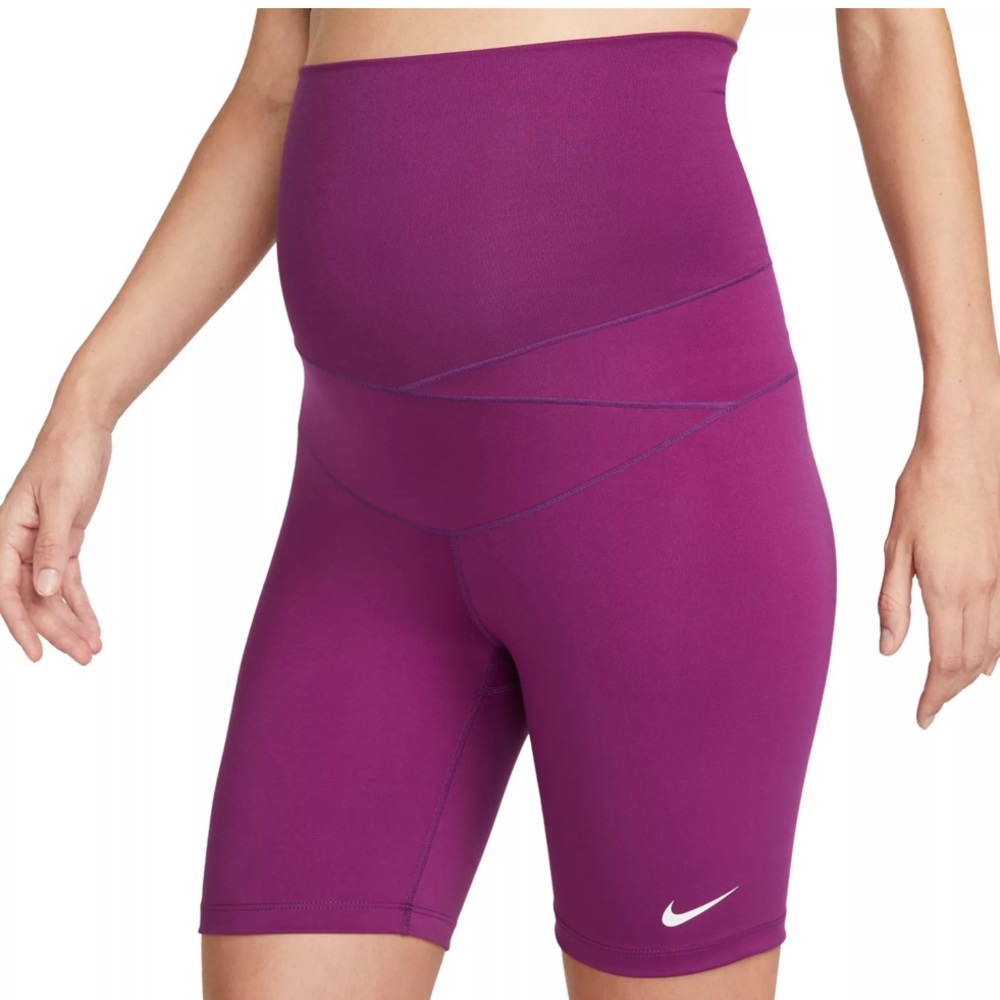 Nike Women's XS One Dri-FIT 7” Maternity Shorts Purple DN1815-503